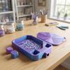 Multi-Color Partitioned Rhinestone Storage Tray Silky  Painting Accessories  for Adults