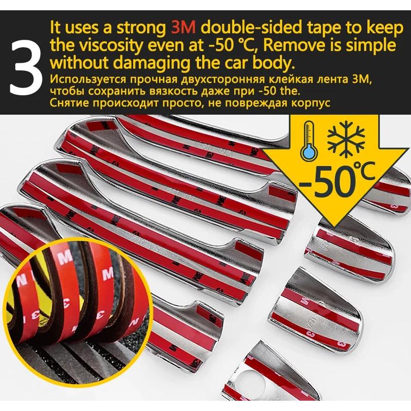 For Toyota RAV4 XA50 2019-2026 2020 2026 2026 2026 Anti-scratch Trim Set Car Accessories Door Handle Cover Carbon Fiber Chrome