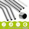 YBGGJO Stainless Steel Straws, 300mm Long, 3 Straws + 1 Cleaning Brush, Reusable Metal Replacement for Milkshakes, Beverages, and Juices