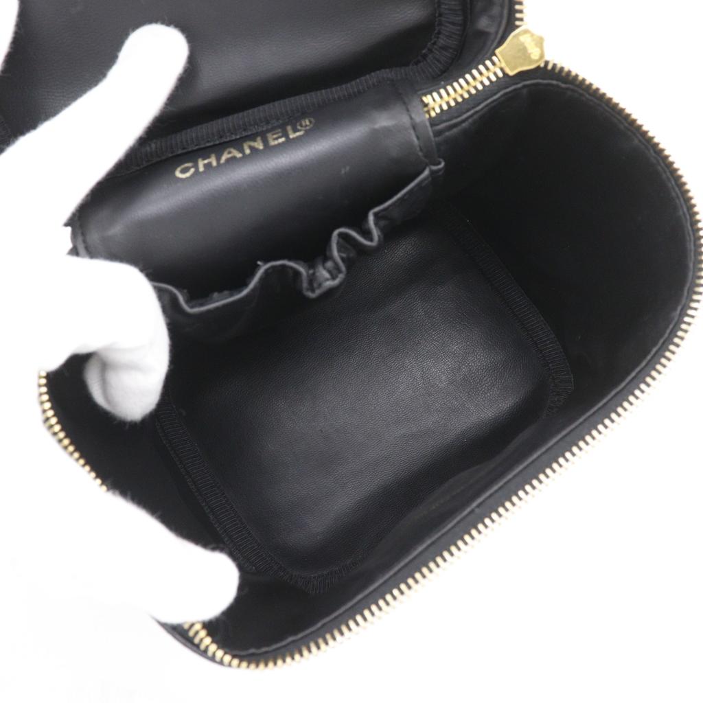 Chanel COCO Mark Vanity A01998 Black Caviar Skin Women Used