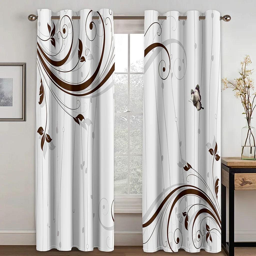 Free Shiping Simple Ring Shape Modern 2Pieces Shading Window Curtain for Living Room Bedroom Home Decor Drapes