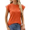 DX~~ New Round Neck Ladies Solid Color Short Sleeve Loose Casual T-shirt