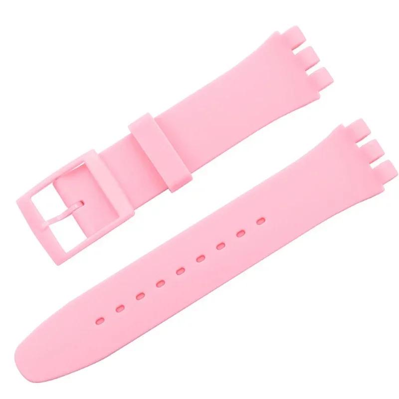 Correa de silicona impermeable para reloj Swatch, pulsera de goma suave para hombre y mujer, correa de repuesto de 16/17/19/20 mm.