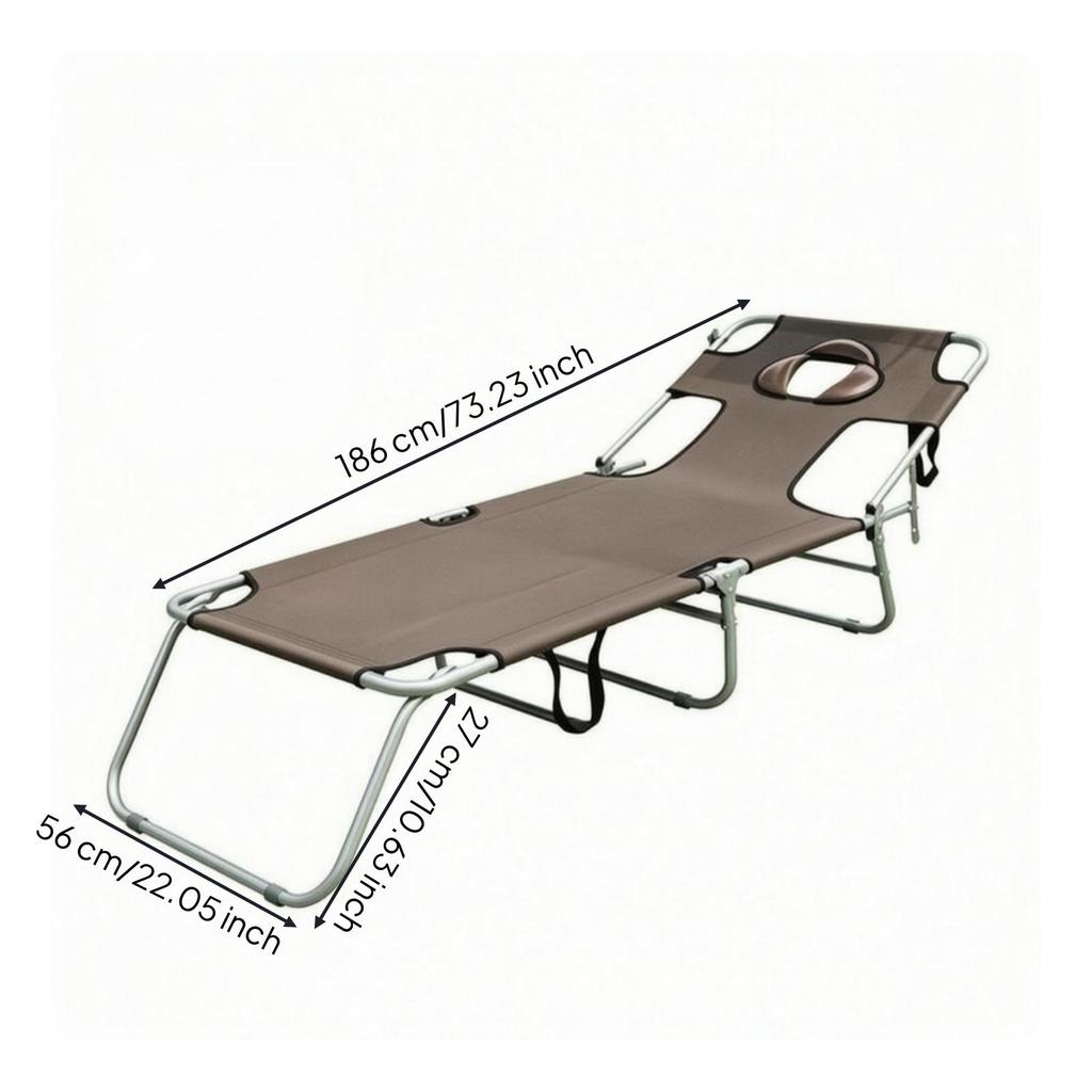 Comfortable Folding Sunbathing Lounger | Adjustable FourPosition Backrest, Outdoor with