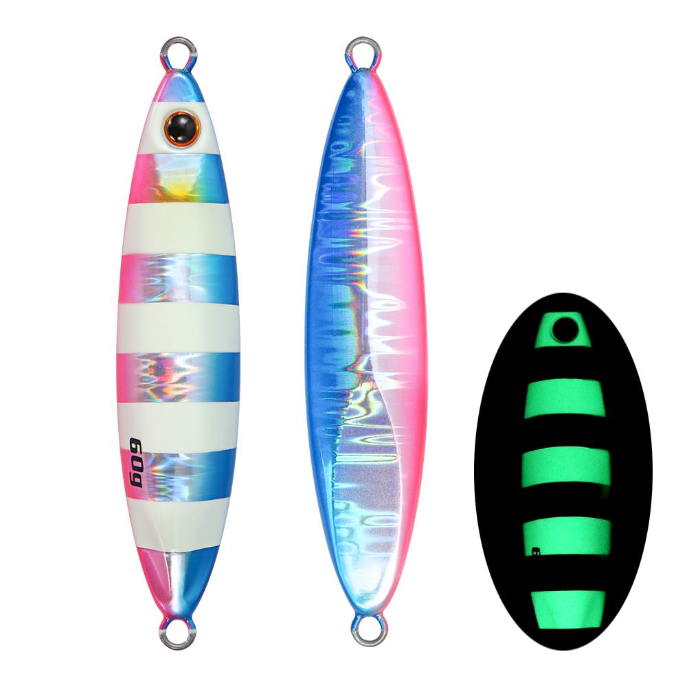 Jigging Pro 20g 30g 40g 60g Saltwater Fishing Shore Jigging Luminous Long Casting Fish Bait Metal Jigbait Slow Pitch Jig Lures