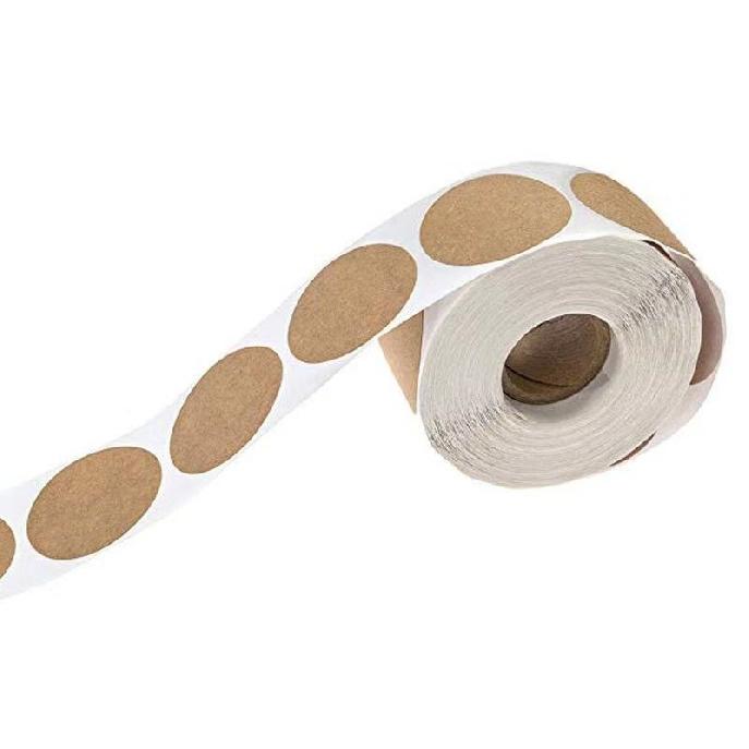 Natural Kraft Paper Round Adhesive Label Millimeter Paper