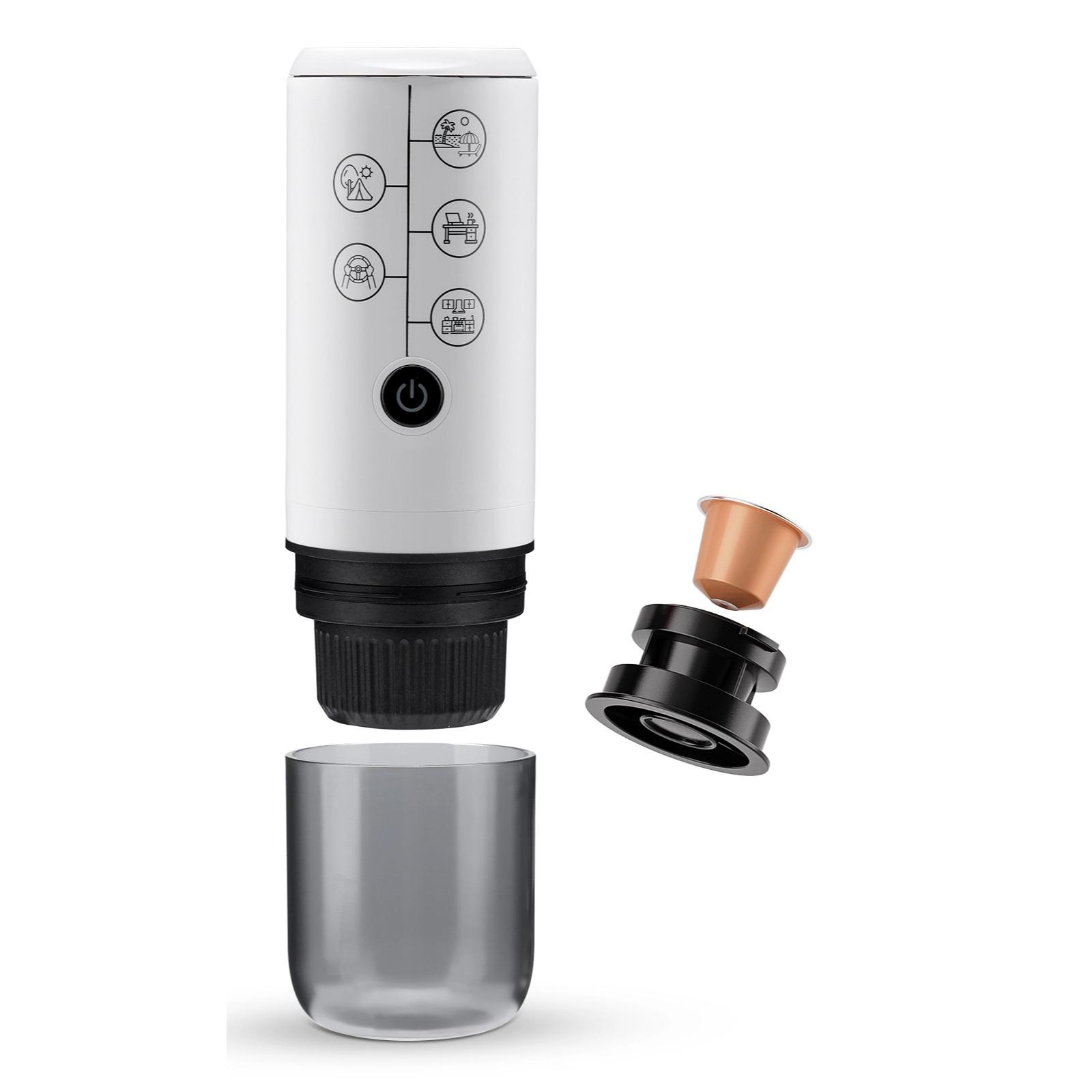 

Портативная эспрессо-машина i Cafilas ME2410 на 17 бар, совместимая с капсулами Nespresso для путешествий на открытом воздухе белый