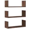 VidaXL Wall Shelves 3pcs Brown Oak 58x18x18cm Engineered Wood 853287