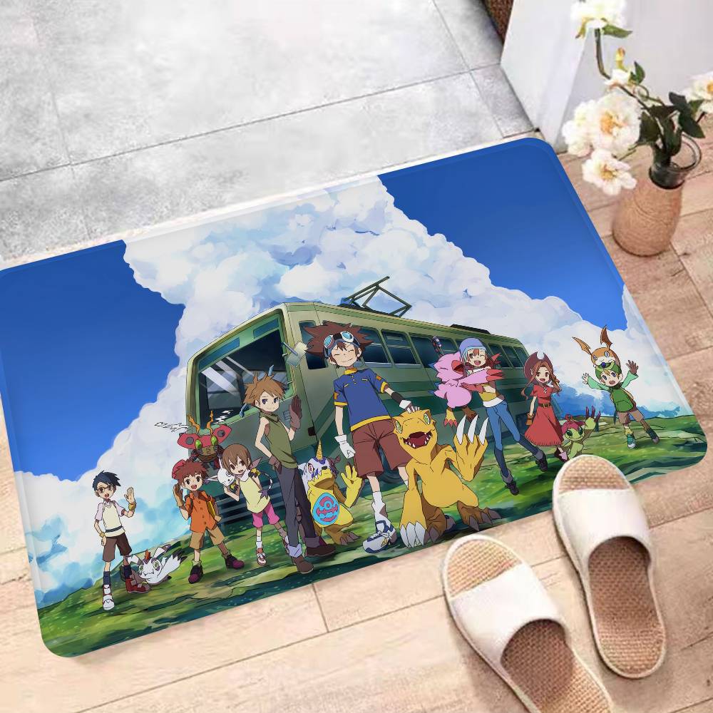 

Мультяшний D-Digimon Килимок для вхідних дверей Миючий Нековзкий Килимок для вітальні Зони з диваном та кріслами Кухня Килимок-привітання 40x60 cm