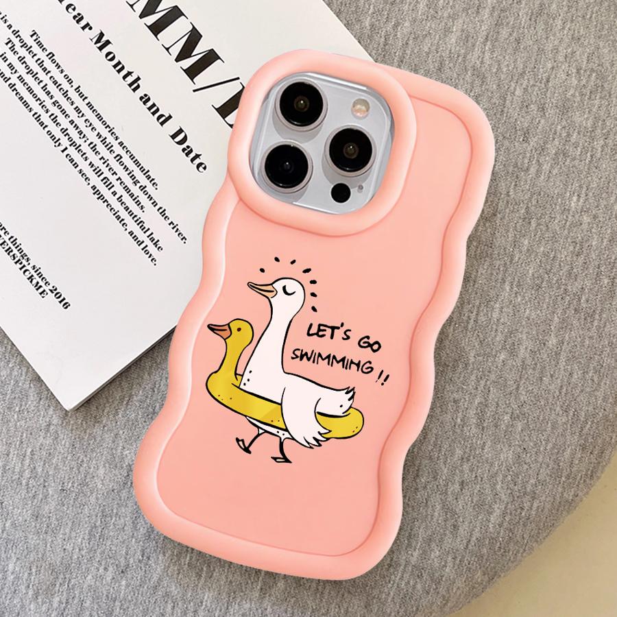 

Cartoon Duck Soft Phone Cover Case for iPhone 17 Air 14 11 12 13 8 XR 15 Plus 16 Pro Max iPhone 15 Pro Max