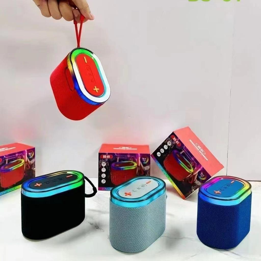 Wireless Portable Bluetooth Speakers with for USB AUX TF Card Player 5W Output RGB Colorful Light Fabrics Sound Box