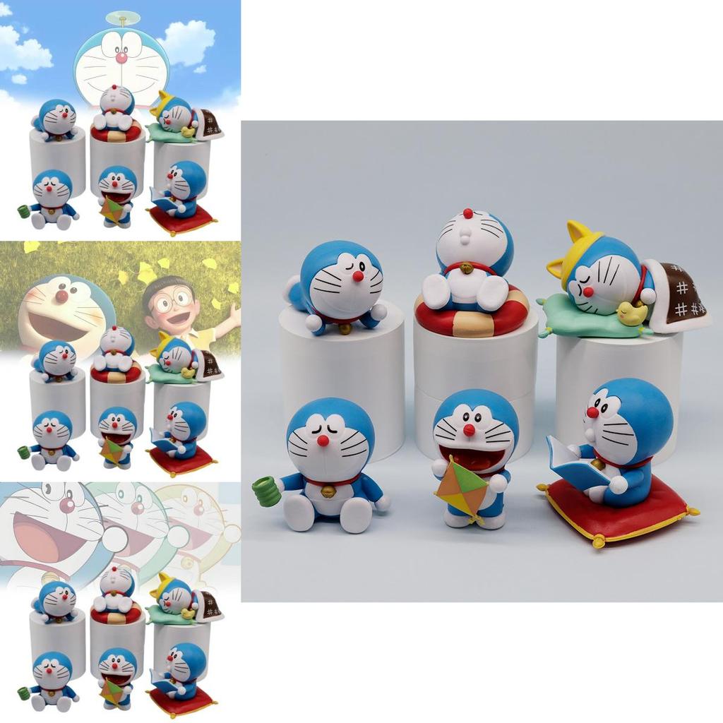 Adorable Doraemon Figurine Cute Pvc Collectible 7cm Relaxing Desktop Decoration Model