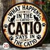Wall Art Metal Sign Cat Silhouette Paw Print Aluminum Home Decor