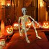 Light Up Skeleton Props 36 Inches LED Halloween Skeleton, 3FT Life Size Full Body Creepy Window Display Decor Posable Plastic Human Bones with Movable