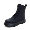 Martin boots women's spring and autumn new leather British thick-soled medium boots couple men's retro locomotive boots