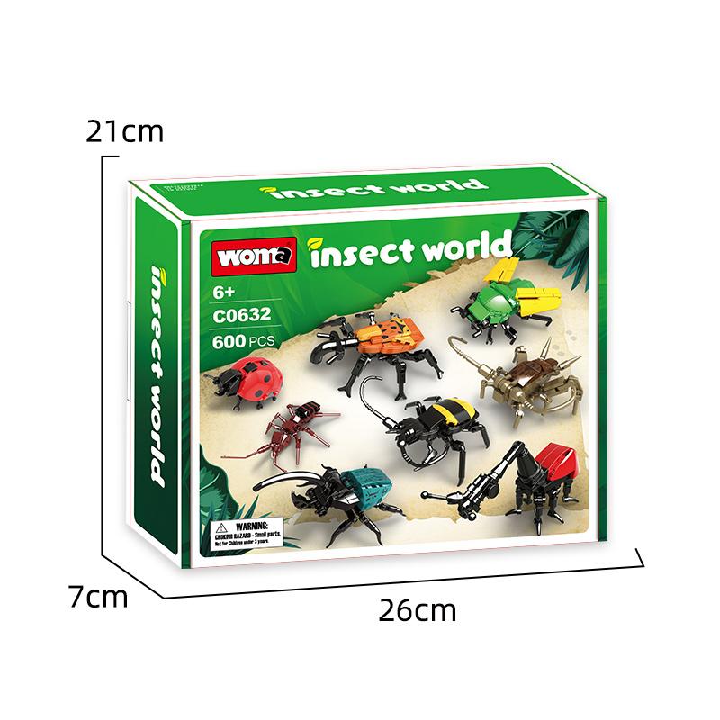 WOMA TOYS 2024 New Latest C0632 Nature Animals Creative Insects Mini Building Blocks Brick Toy Set for Kids
