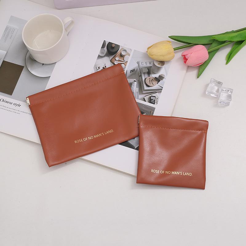 Portable Lipstick & Cosmetic Bag with Automatic Closure - Compact Earphone, Data Cable & Coin Pouch