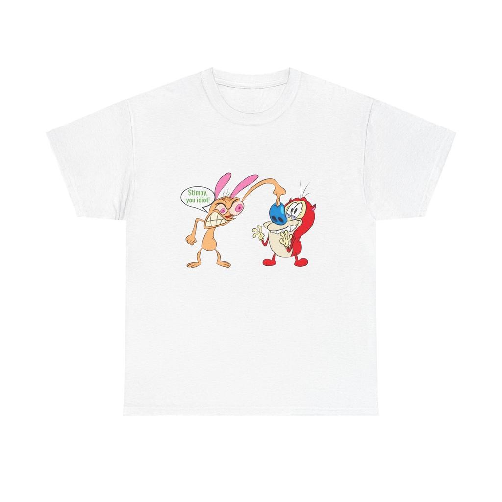 "Stimpy, You Idiot!" T-Shirt | Funny Cartoon Shirts | Retro Ren and Stimpy Tee