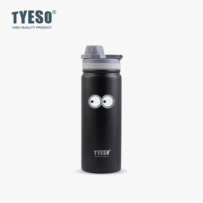 Tyeso 600ML Portable Vacuum Flasks Bottle Stainless Steel Travel Bottle Insulated Water Bottle Sport Thermal Cup Mug Aesthetic Mug with Eye Sticker