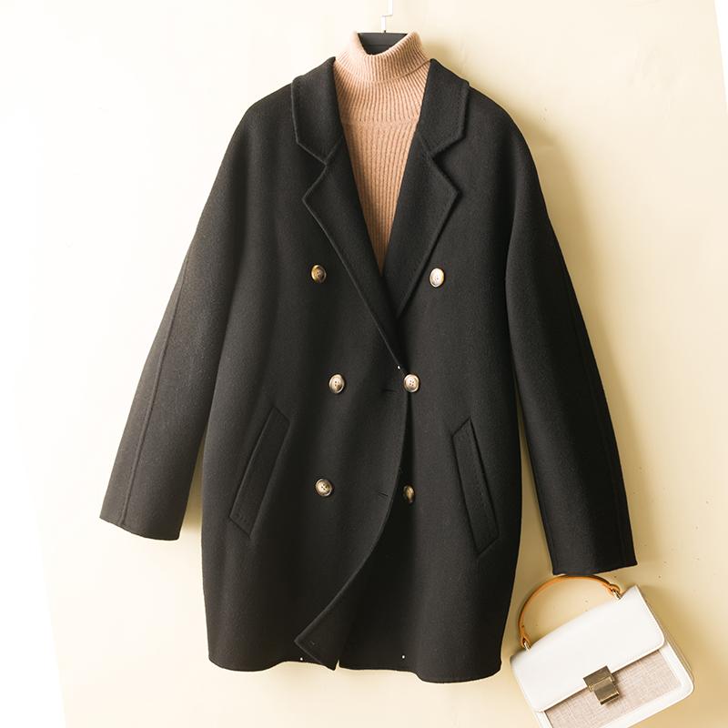 Women Wool Jacket 100% Wool Autumn Wool Coat Winter Warm Woolen Jackets Female Double Breasted