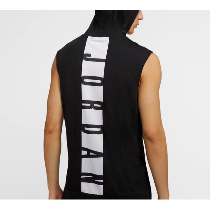 Jordan Air Dri-Fit Ermeløs Hettegenser Basketballvest Med Bokstavtrykk På Ryggen Herre Topper Svart Hvit CW0373-010