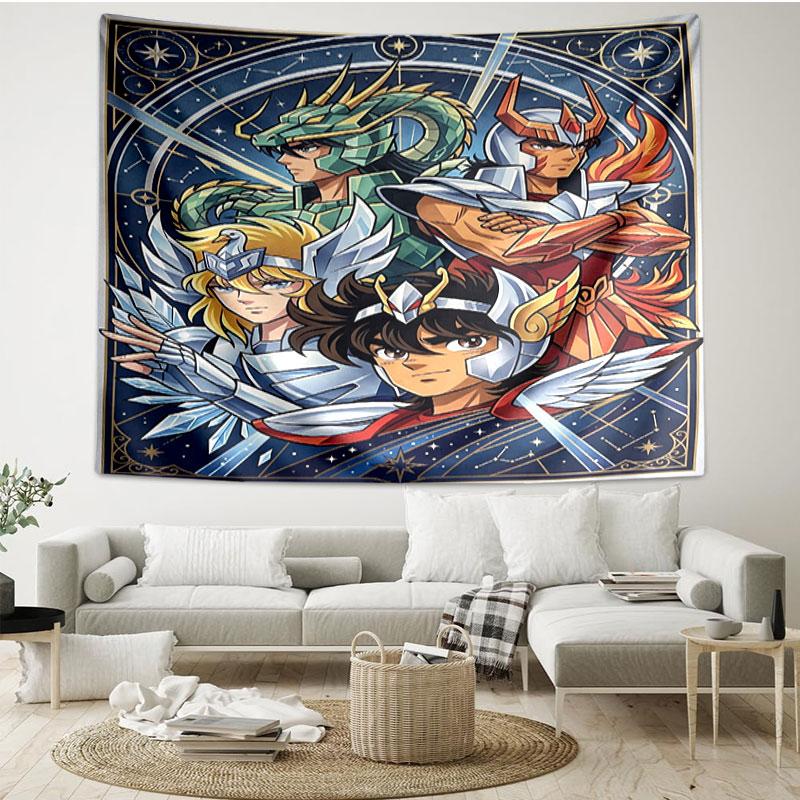 Saint Seiya Print Tapestry - Portable Wall Decor Cloth, for Home, Dorm, Travel, Bedroom, Living Room - Ideal Birthday Housewarming Gift