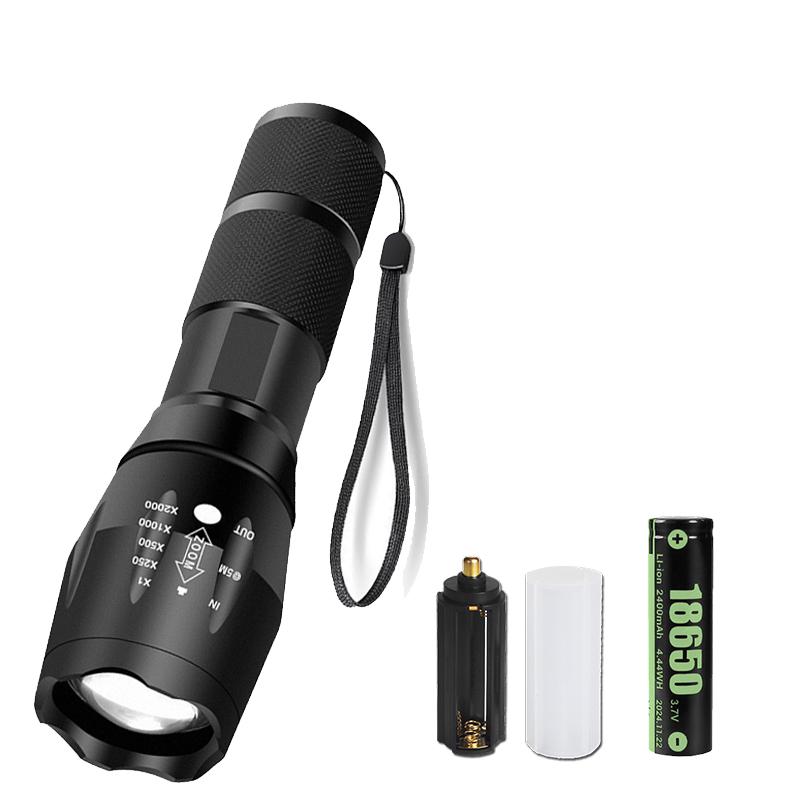 Aluminum Alloy T6 Flashlights LED Tactical Zoomable Flashlight Waterproof Camping Torch with 18650 Battery Long Lasting Lantern