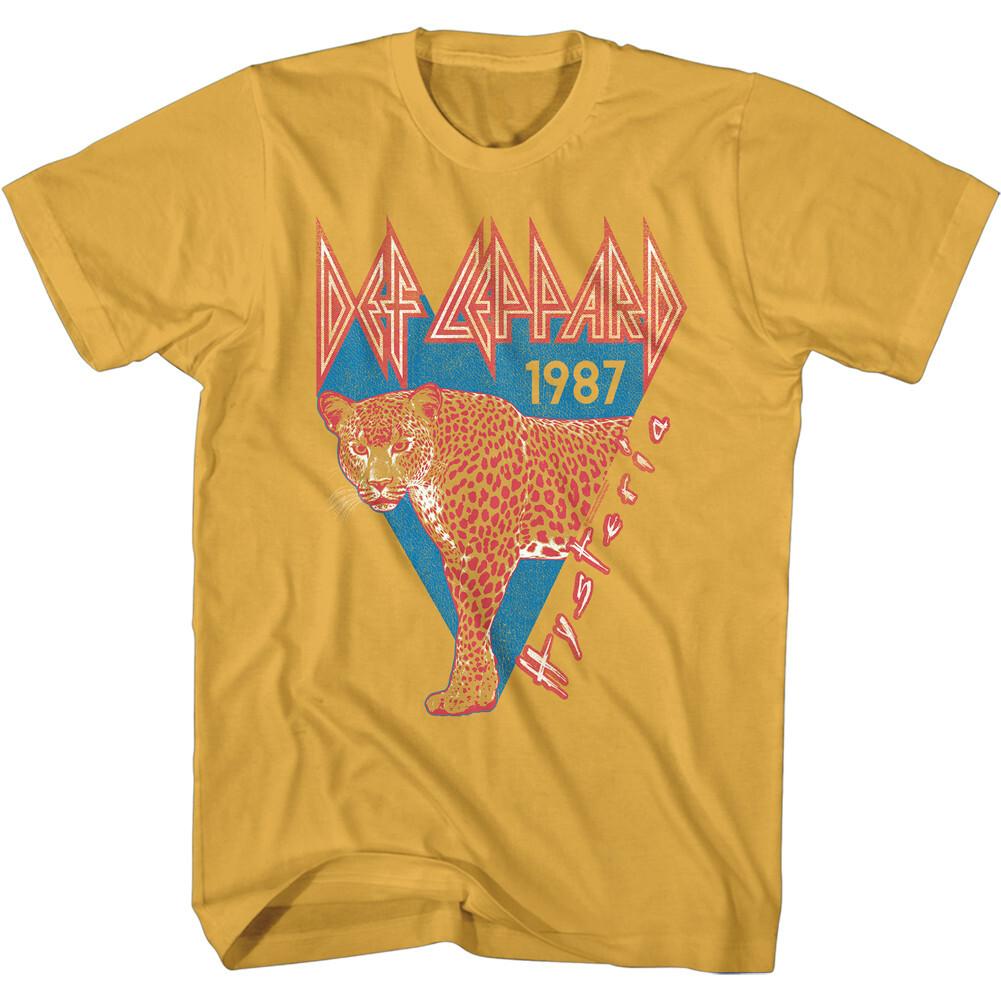 Def Leppard Logo Hysteria Leopard 1987 Men T Shirt Band Merch XL