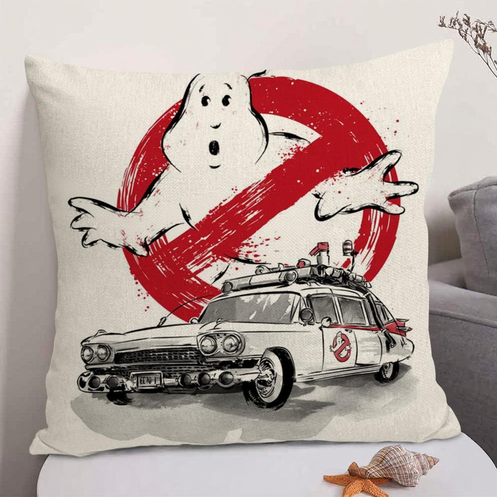 

Classic Movie GGhostbusters Cushion Cover Natural Linen Organic Fabric DoubleSided Printing Sofa Home Decor Gift Pillow Case 30X30cm