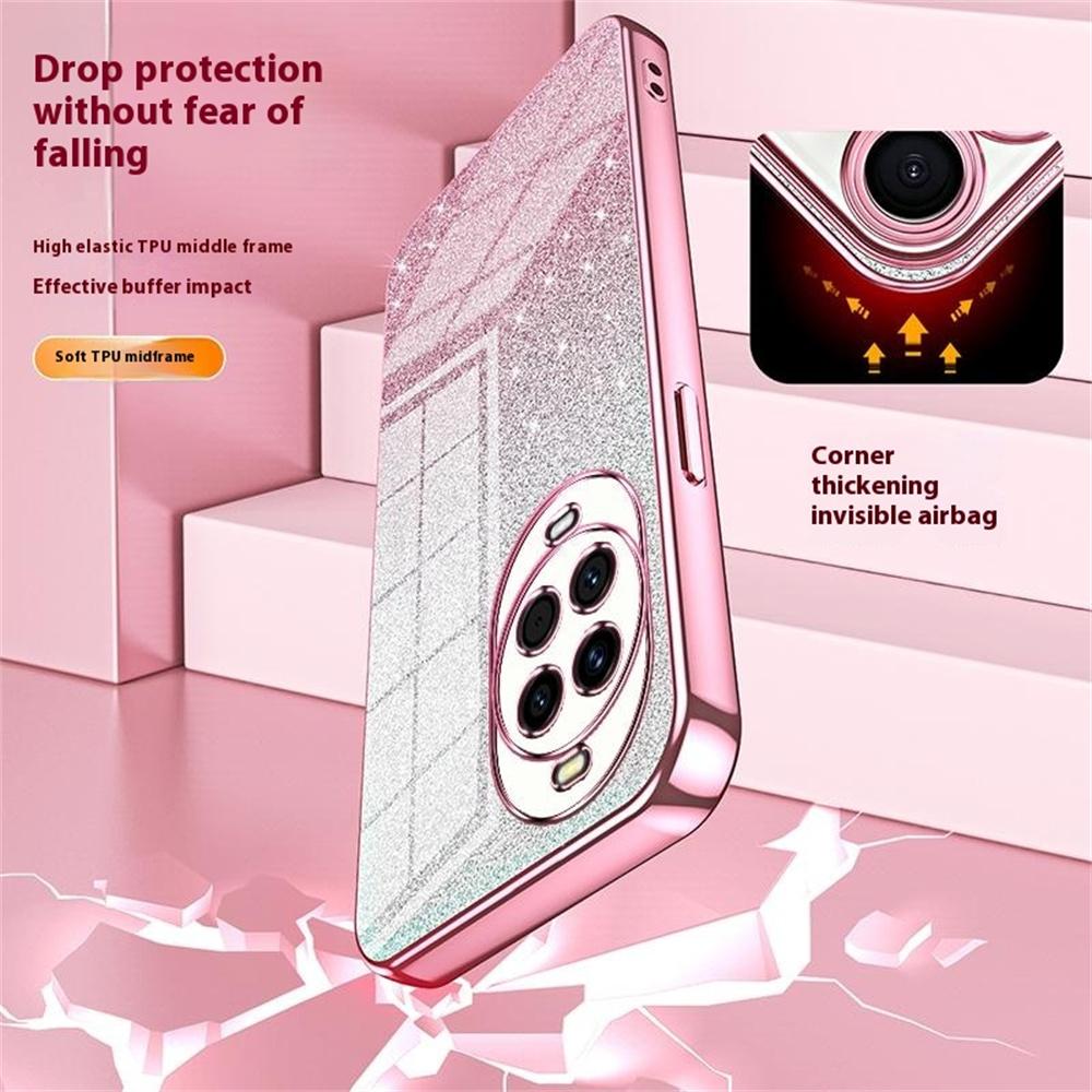 Pour Huawei nova 14 5G Coque Placage Galvanique Dégradé Paillettes TPU Housse de Téléphone