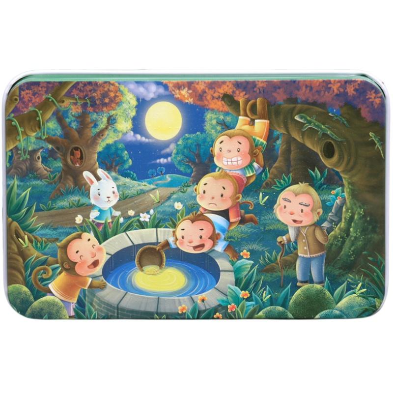 High-quality 60-piece Wooden Puzzle In Iron Box Educational Toy For Kids