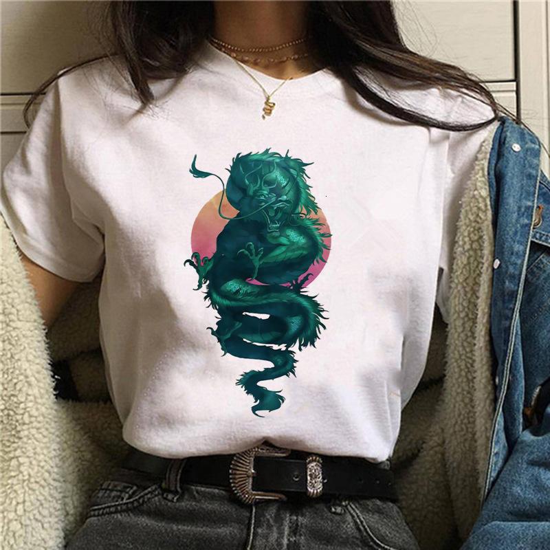 Harajuku Chinese Dragon Print Popular Fashion Trend Largesized Thin Unisexs and Womens Same Shortsleeved Tshirt Graphic