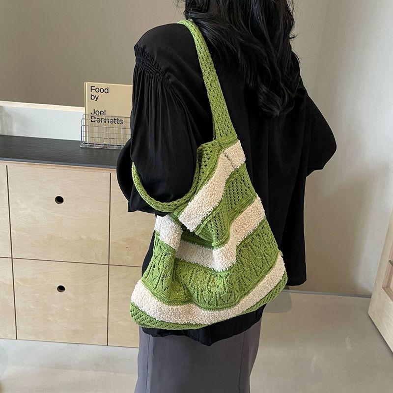 Woven Beach Straw Tote Bag - Versatile Large Capacity Vacation Shoulder Hollow Out Beach Bag