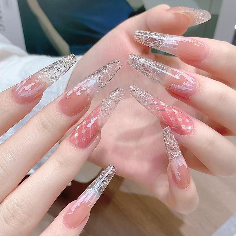 

1 шт. Елегантні рожево-білі наклейки для нігтів у французькому градієнті, високоякісні самоклейні наклейки, декор для нігтів, манікюрні аксесуари