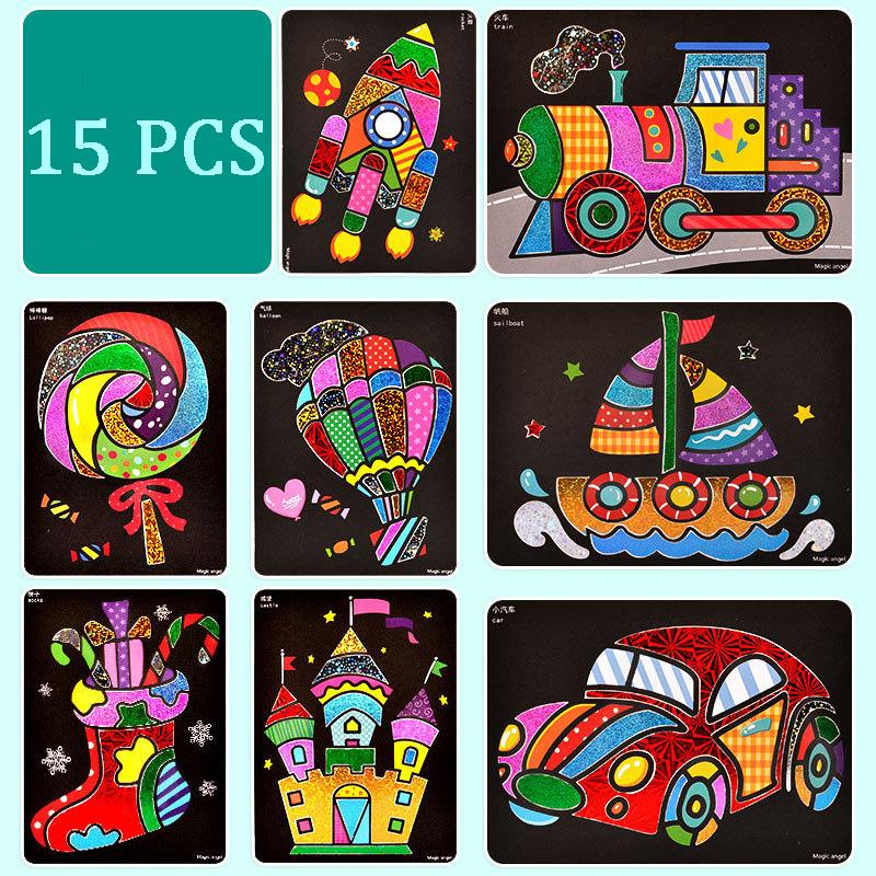 DIY Kouzelné Duhové Umělecké Samolepky Kreslící Sada Kreativní Kreslící Hračky Hračky pro Rané Vzdělávání Děti Dětský Ručně Vyráběný Dárek