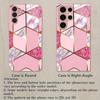 Rosa texturierte metallische Lackglas-Handyhülle geeignet für Samsung Galaxy S26 S25 S24 S23 S22 S21 S20 FE/Ultra/Plus sturzfest