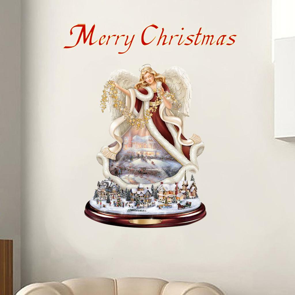 Christmas Rotating Sculpture Train Decorations Paste Window Paste Stickers