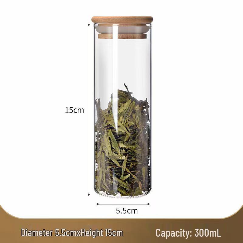 Borosilicate Glass Storage Jar with Bamboo Lid for Cereals, Grains, and Coffee Beans