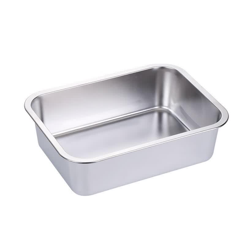 

ZISIZ Stainless Steel Deep Rectangular Divided Serving & Steaming Tray