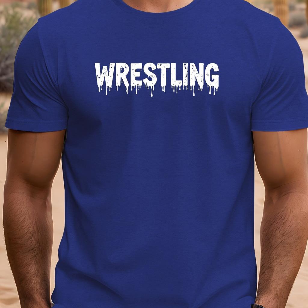Wrestling Graphic Tee Mens Casual Crew Neck Short Sleeve Cotton TShirt Breathable Summer