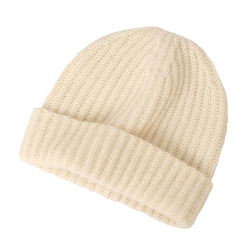 Unisex European & American Cashmere Knit Hat - Warm & Casual for Autumn & Winter
