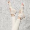 Kvinnor Halvtå Balett Yogastrumpor Halkfri Peep Toe Anti-Slip Pilates Ankel Grip