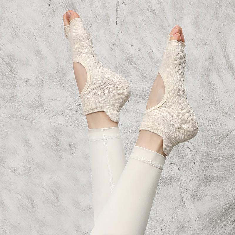 Women Half Toe Ballet Yoga Socks Non-Slip Peep Toe Anti-Slip Pilates Ankle Grip