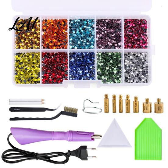 Professional Hotfix Rhinestone Applicator Kit with 7 Tips Hot Fix Setter Flatback Wand Tool for DIY Clothing Fabric Craft Projects Shoes Bags Easy