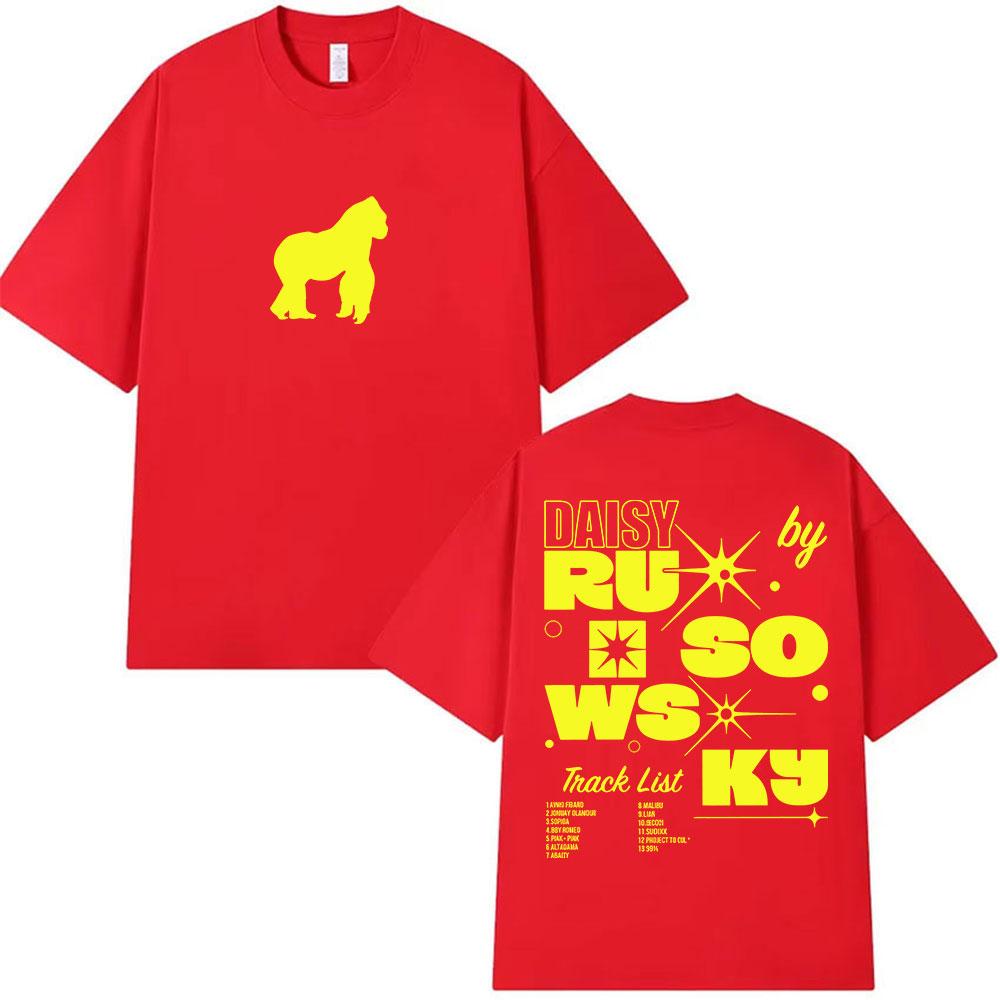 Rapper Rusowsky Daisy Tour 2025 Fans T Shirt Men Women Vintage Fashion Clothing Tshirts Summer Casual Oversized Cotton Tshirt