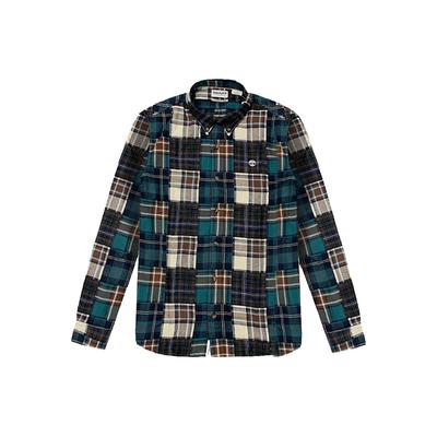 Σειρά Urban Outdoor Casual Καρό Κεντημένο Μακρυμάνικο Πουκάμισο Ανδρικά πουκάμισα Θαλασσί Α2F4P-AS6