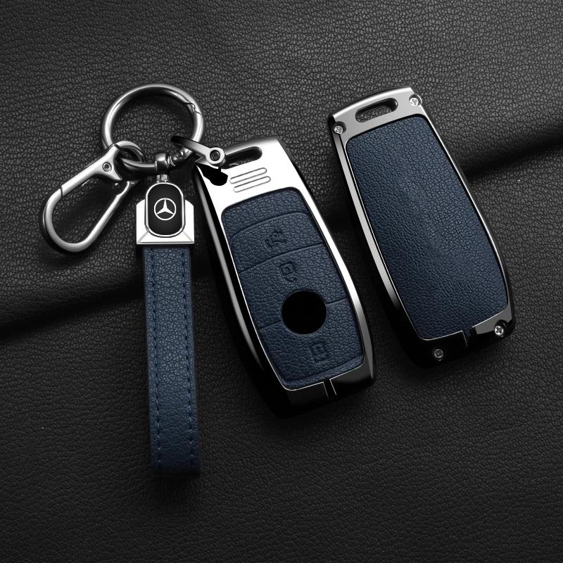Styling Mouldings Car Alloy Style Key Case Cover Shell Fob For 2019 2020 Mercedes-Benz A220 E63S AMG E-Class GLE 350 4MATIC E300