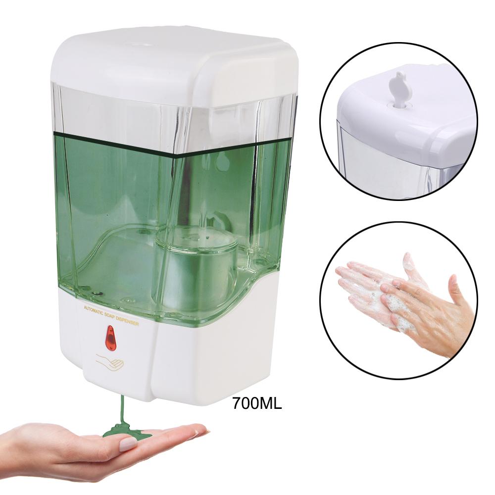 Automatic IR Sensor Soap Dispenser 700ml Wall-Mount for Kitchen Bathroom