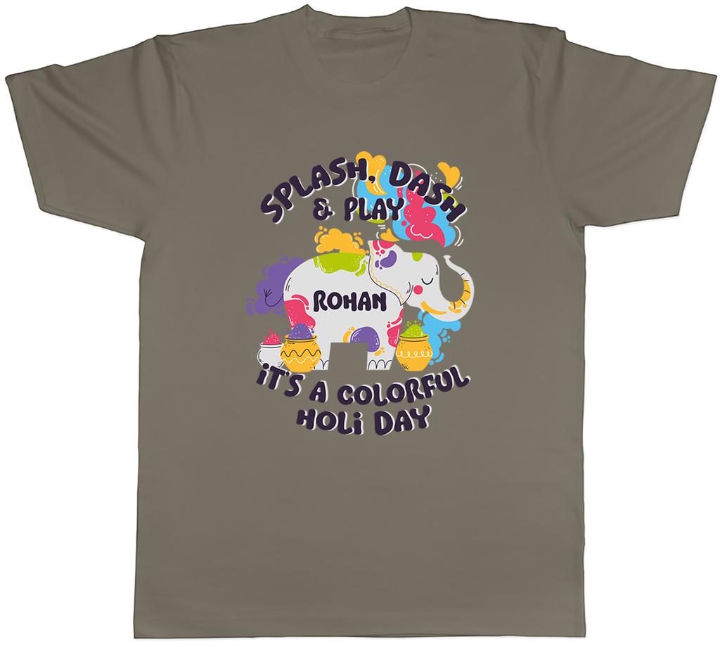 Personalised Holi Festival Splash Dash Play Unisexs TShirt Tee Gift Top