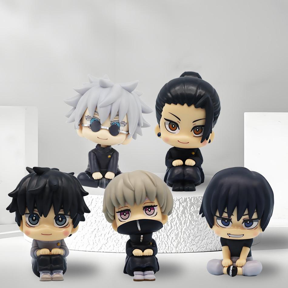 10cm Anime Jujutsu Kaisen Figure Itadori Yuji Gojo Satori Fushiguro Megumi Kugisaki Kawaii Toy Car Decoration PVC Model Gift